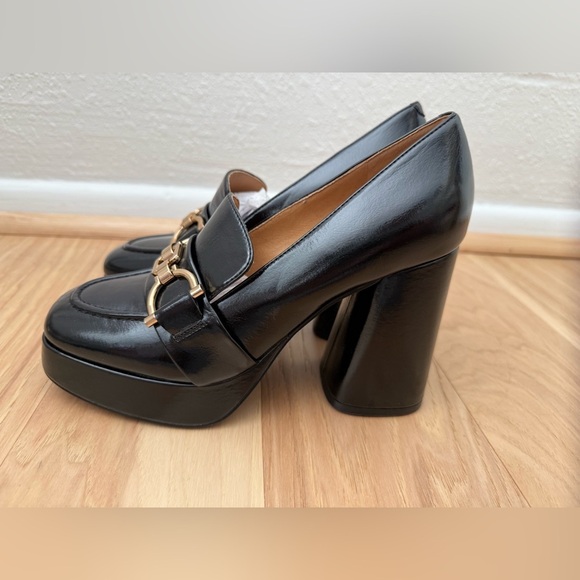 Nine West Valda Square Toe Block Black Heel Dress Pumps Size 7M - Picture 5 of 10